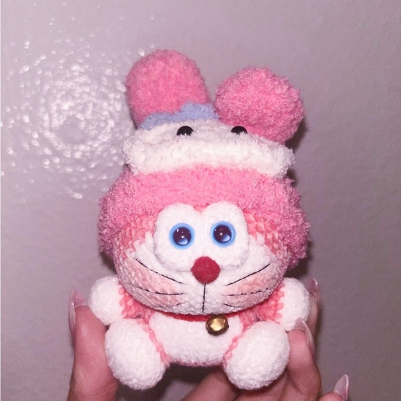 🧶💞🎀 Pink Doremon MY MELODY Crochet Plush - Picture 1 of 4
